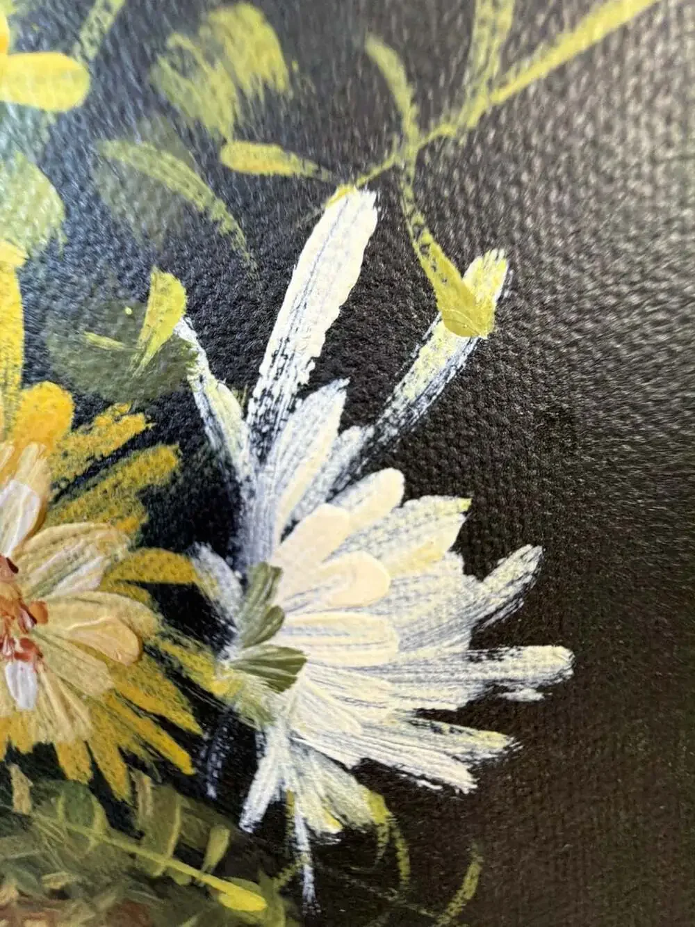 Vintage M. Gibson Floral Still Life Oil Painting in Ornate Gold Frame